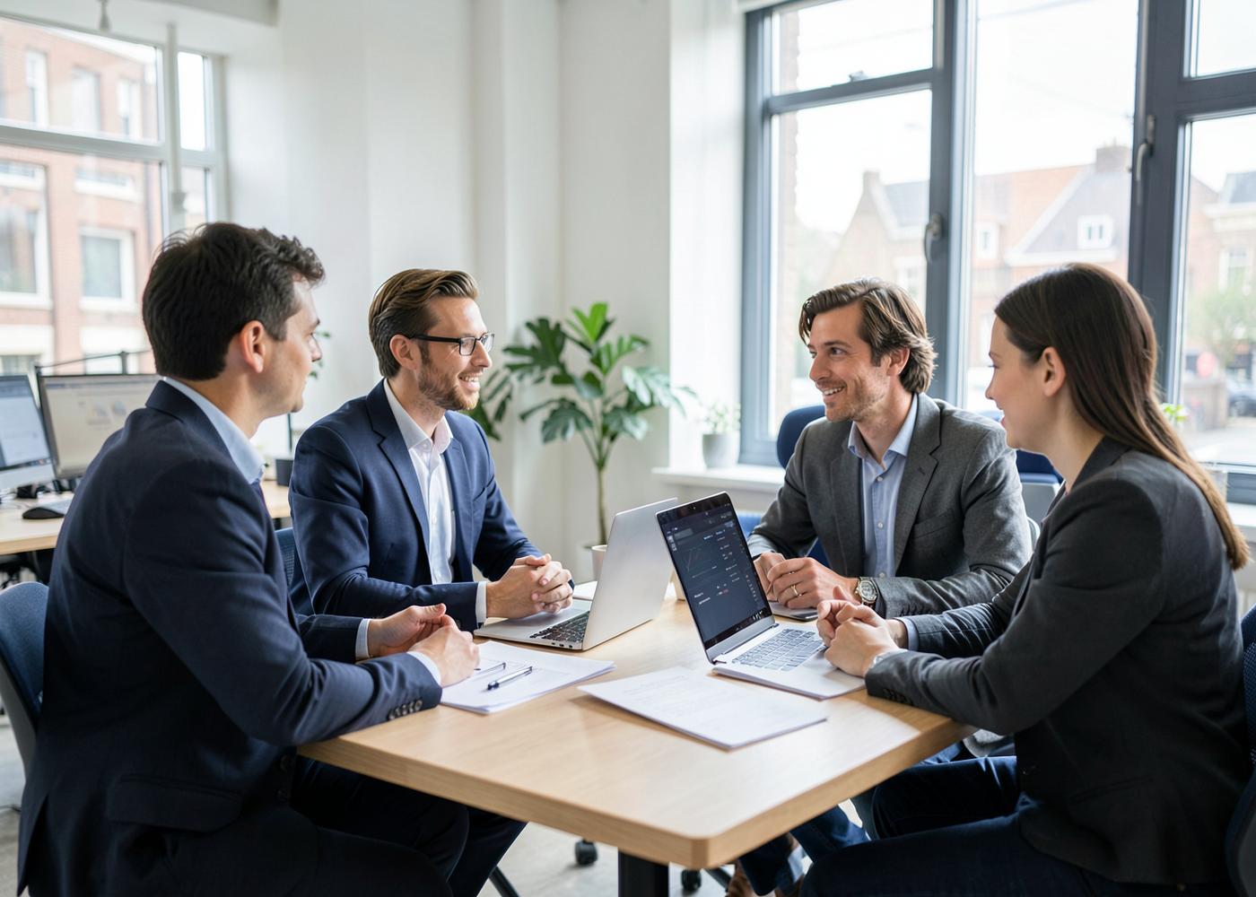 Professional team in a client meeting